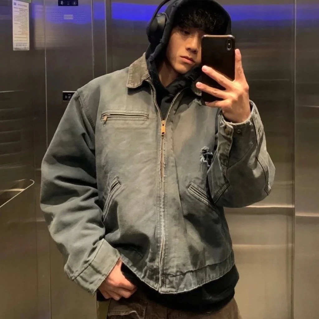 孤品清货重磅水洗复古做旧底特律工装J01风格J97夹克休闲外套美式