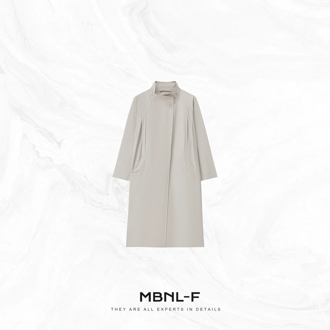 MBNL-F "率性风衣" 极简优雅利落中长款风衣 秦磊XM-XWT5003