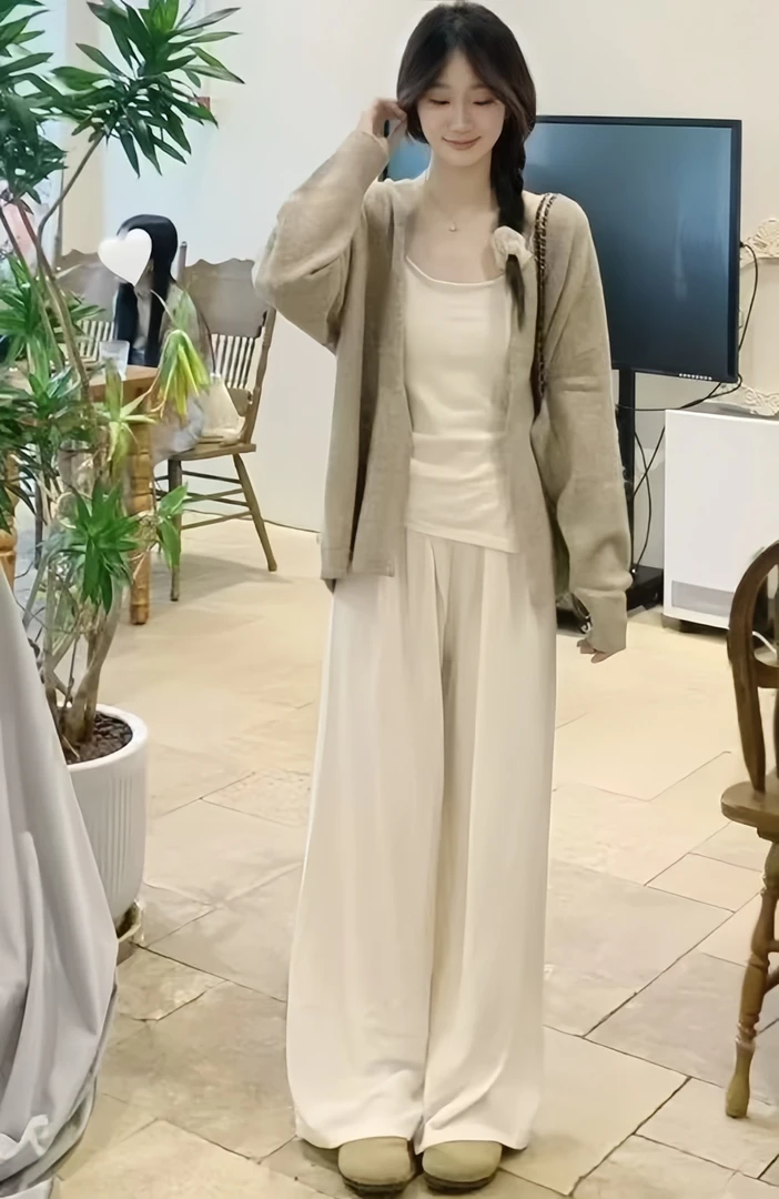 【大伊】【运补6-10】2025新款山本裤高腰垂感宽松显瘦休闲冰丝阔腿裤