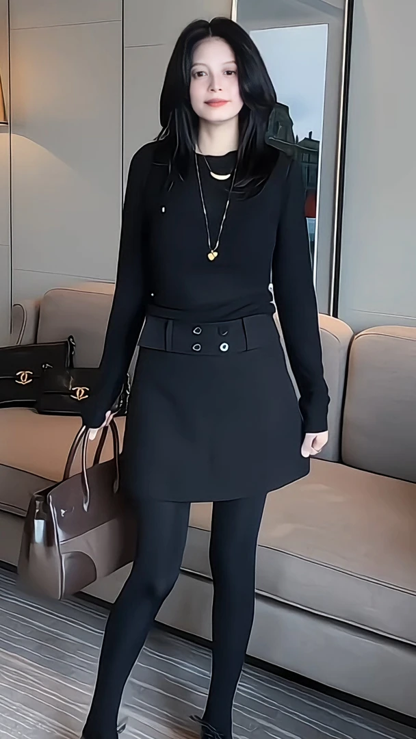 秋冬新款时尚气质修身显瘦大码高腰百搭A字半身裙休闲职业包臀裙