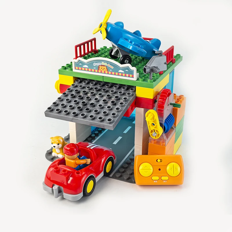 大颗粒积木配件遥控电动车库机械齿轮散件益智拼搭玩具礼物62颗粒