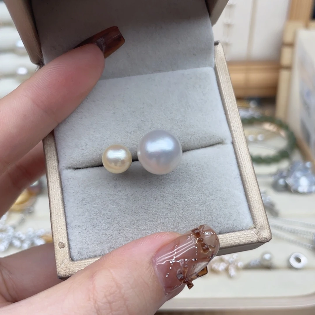 戒指银S925镶嵌海水珍珠W85