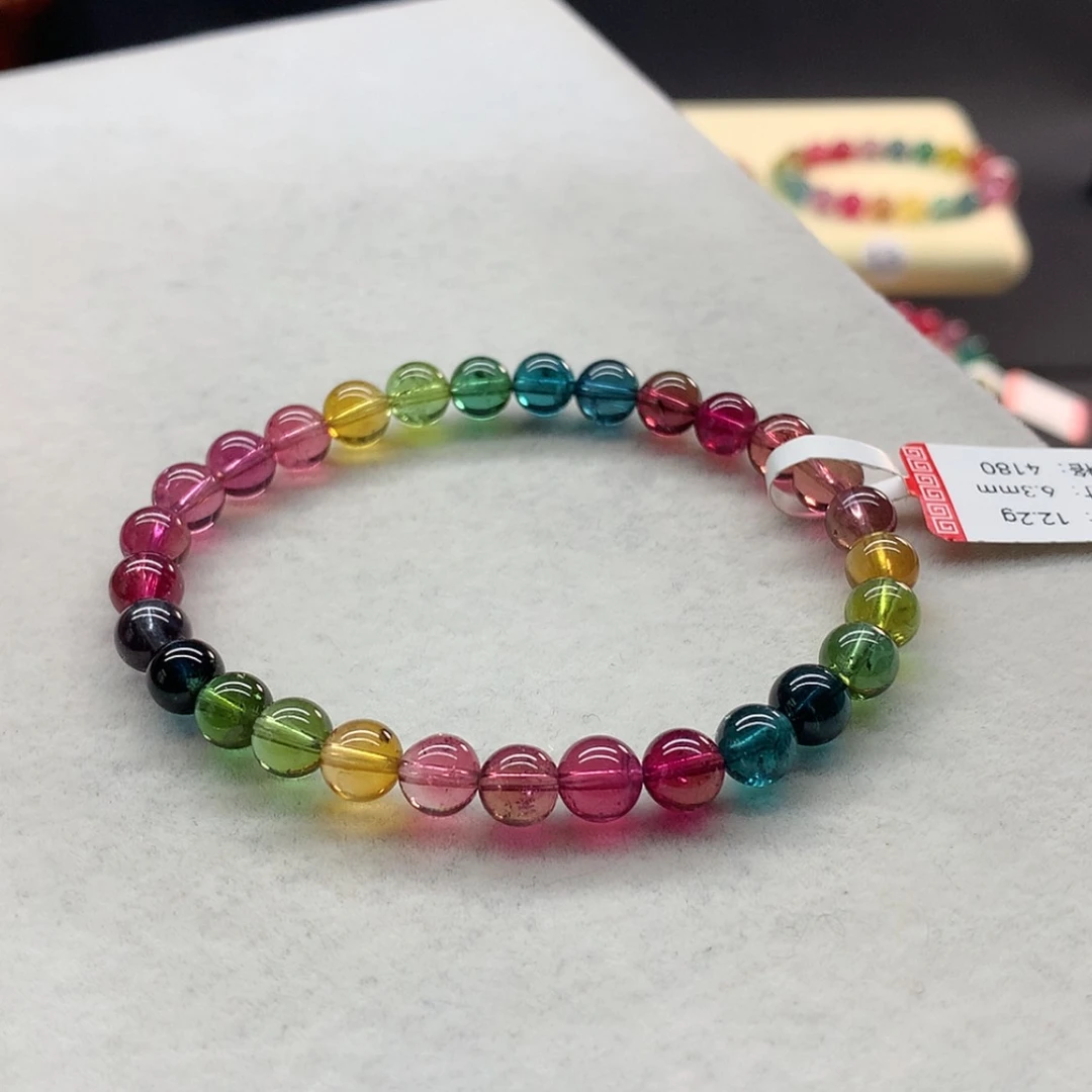 【闪购商品】未镶嵌手链碧玺艳丽色标单圈6.3