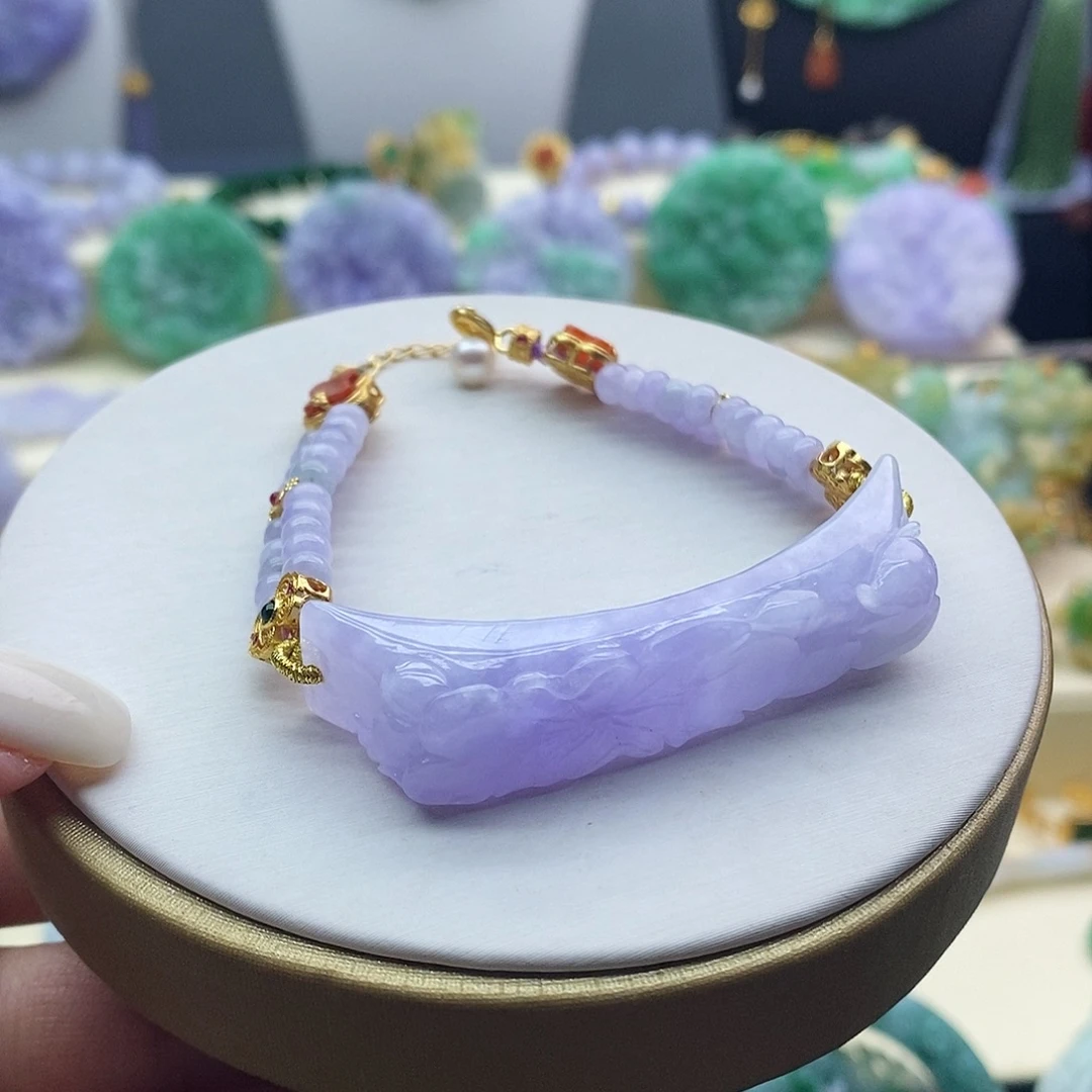 翡翠未镶嵌手镯手牌