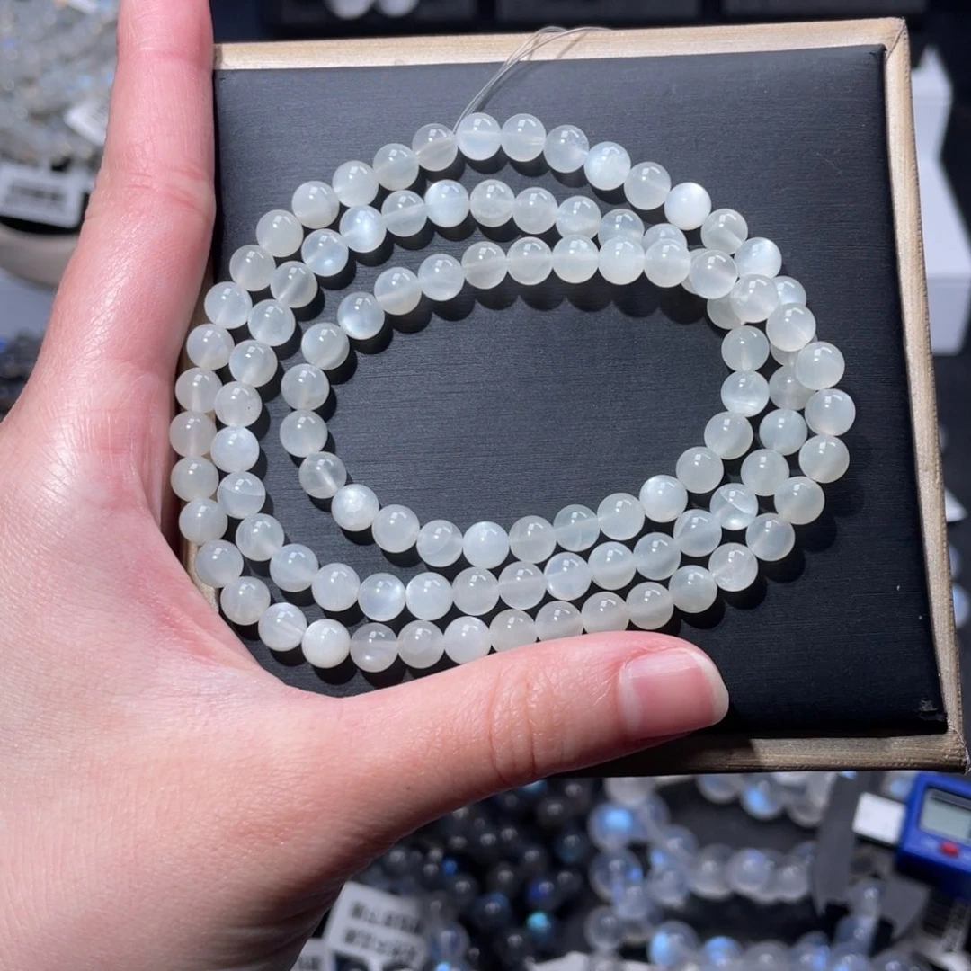 长石手链未镶嵌多圈白月光5.7mm