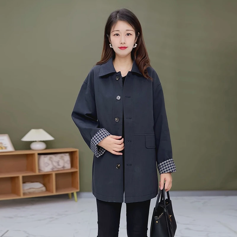 C024秋季新品时尚休闲上衣中长款外套高档减龄显瘦中老年妈妈装