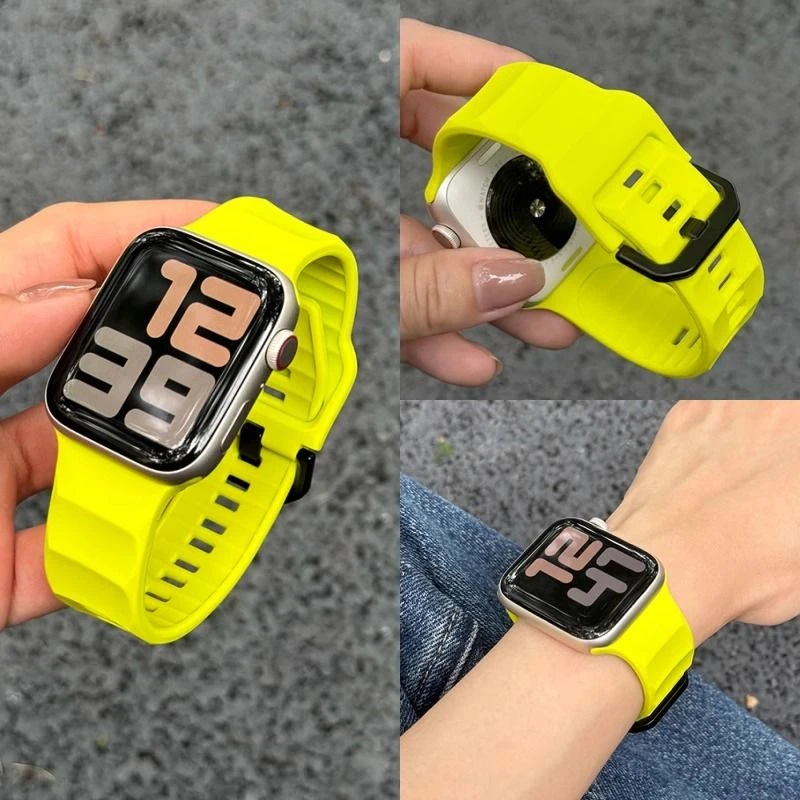 适用于红米watch6/5波浪纹硅胶表带watch4亲肤小米手环8/9pro通用