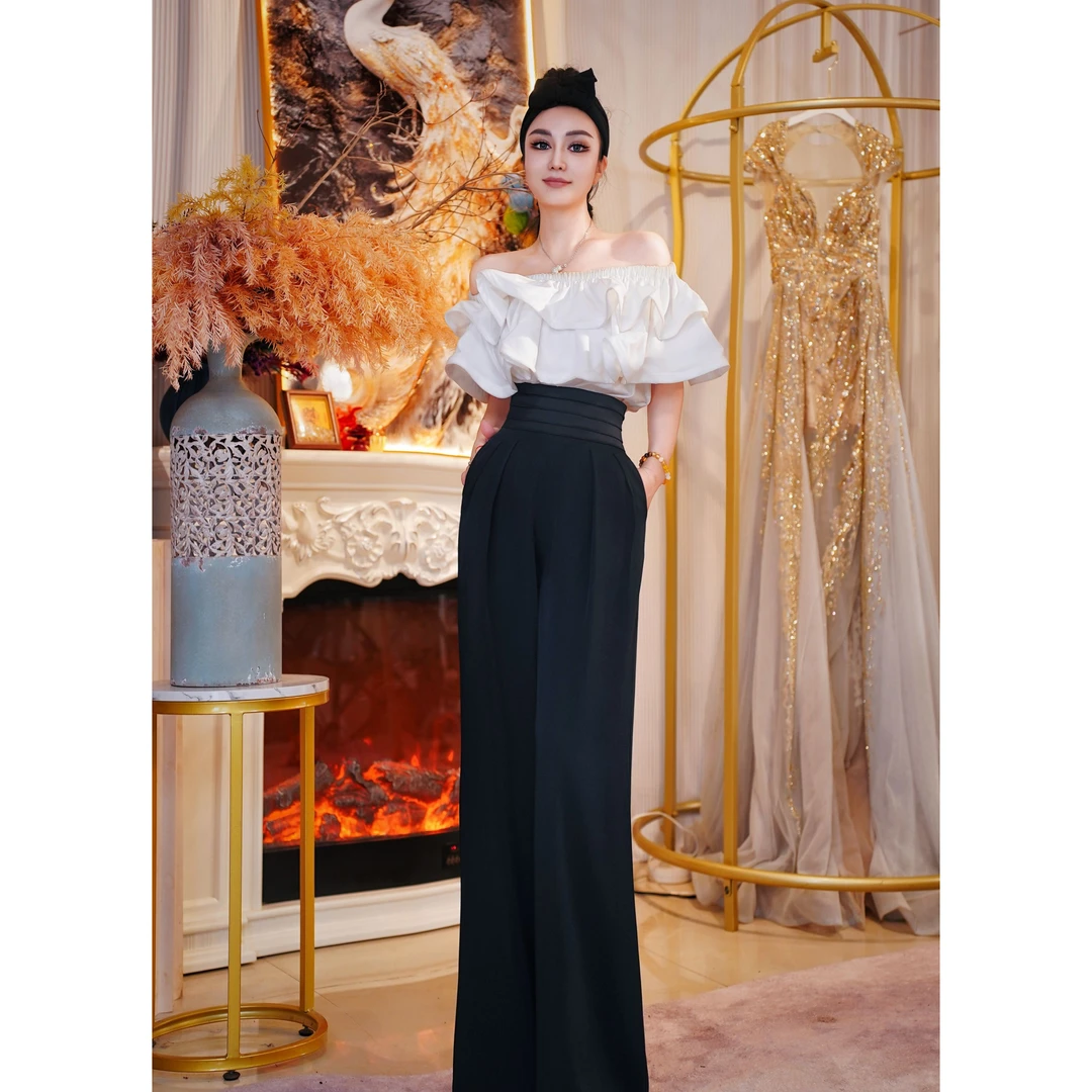 【星姐推荐】星原创高级定制 【都市丽人】设计师百搭气质高腰直筒裤