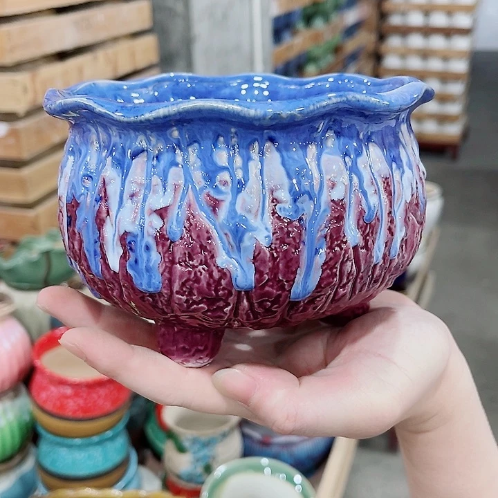 有孔，凑10元包邮陶瓷花盆发货！