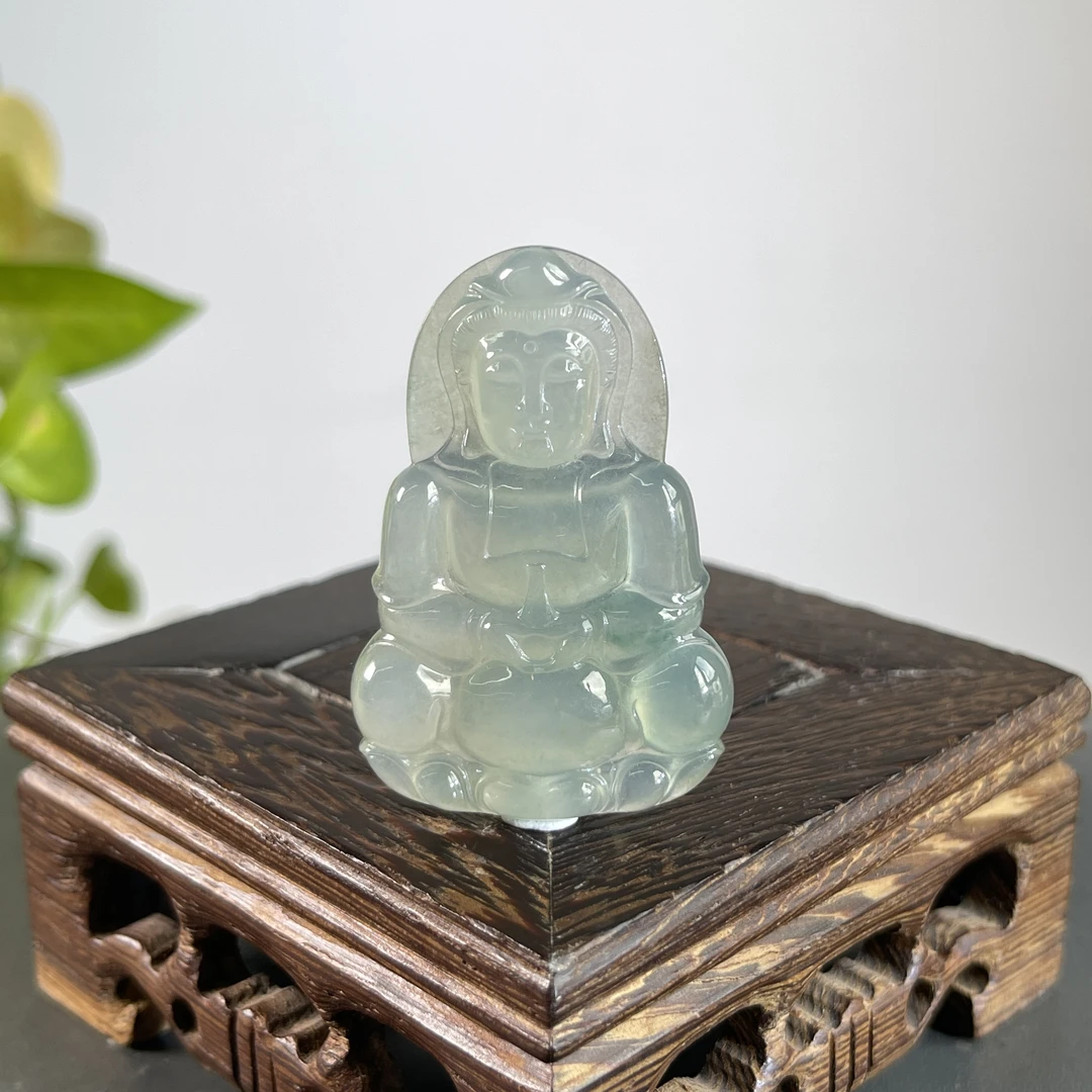 JTB17-149 天然翡翠缅甸A货 正装观音