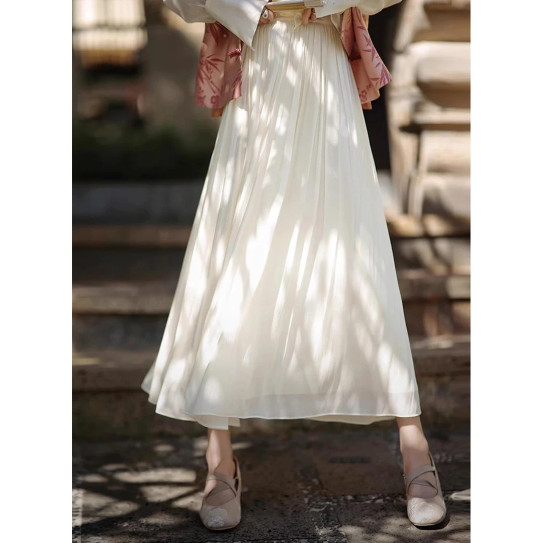 【赵大喜】流光半裙2.0升级 | 宽松高级感A字裙休闲白色半身裙