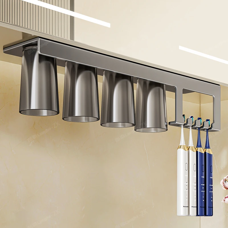 壁挂式牙刷架置物架洗漱牙杯架新款主卧房间布置用品牙刷消毒架