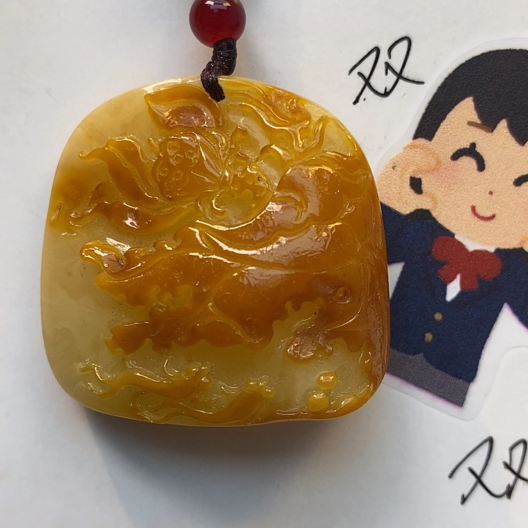 未镶嵌定制琥珀连年有余