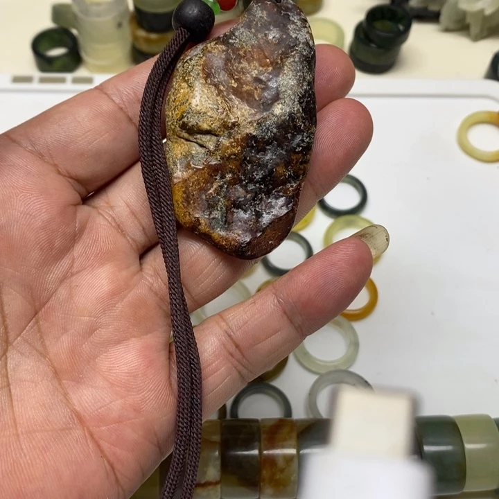 未镶嵌蛇纹石玉天然岫玉细条戒指冰透