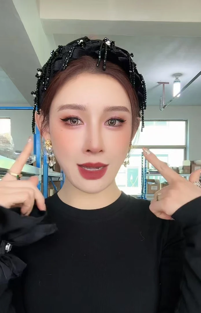 精致小花水晶流苏发箍AZ545