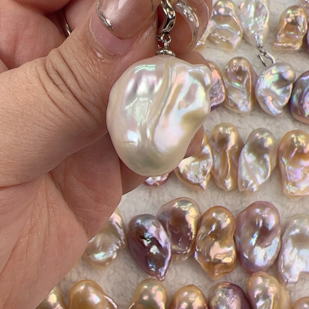 淡水珍珠吊坠(不含链)银S925镶嵌