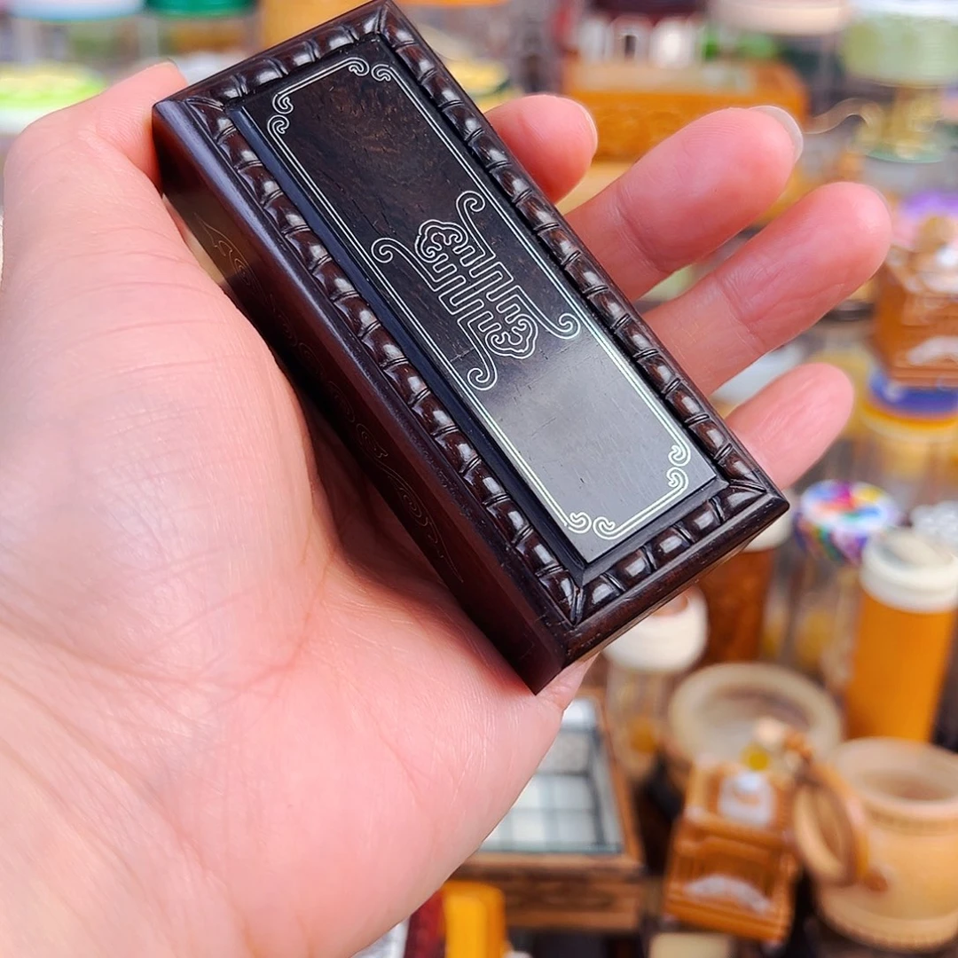 木寿字老红木竹蛉盒