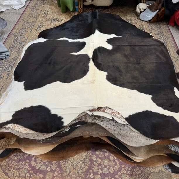 【本尼家】F216 240x210cm专拍牛皮地毯家用轻奢手工