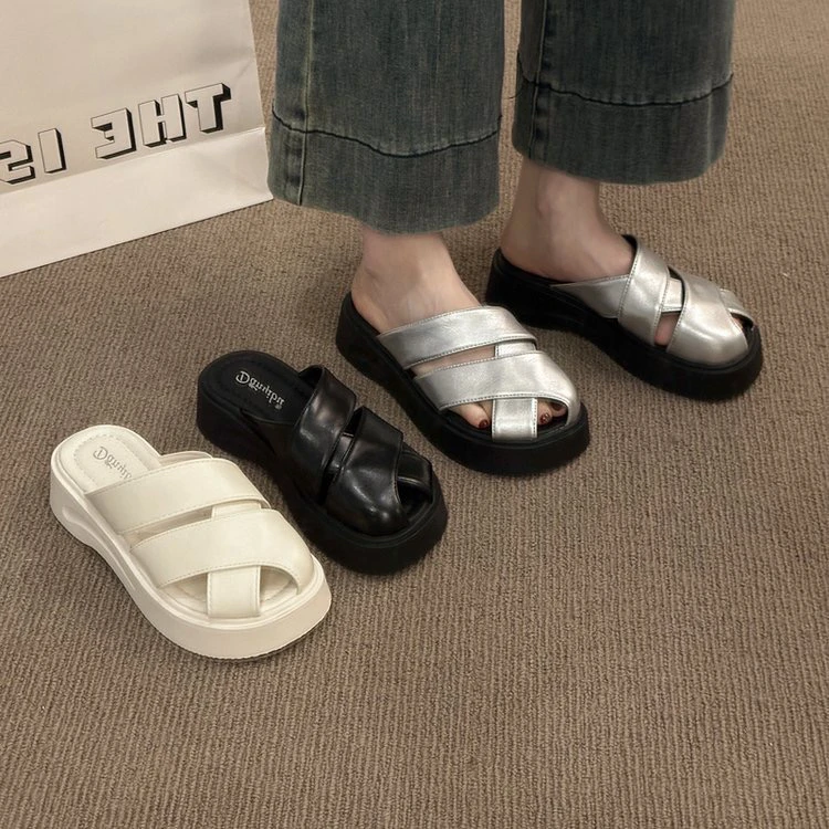 厚底包头拖鞋女2025夏季新款外穿小个子增高沙滩鞋百搭休闲时尚