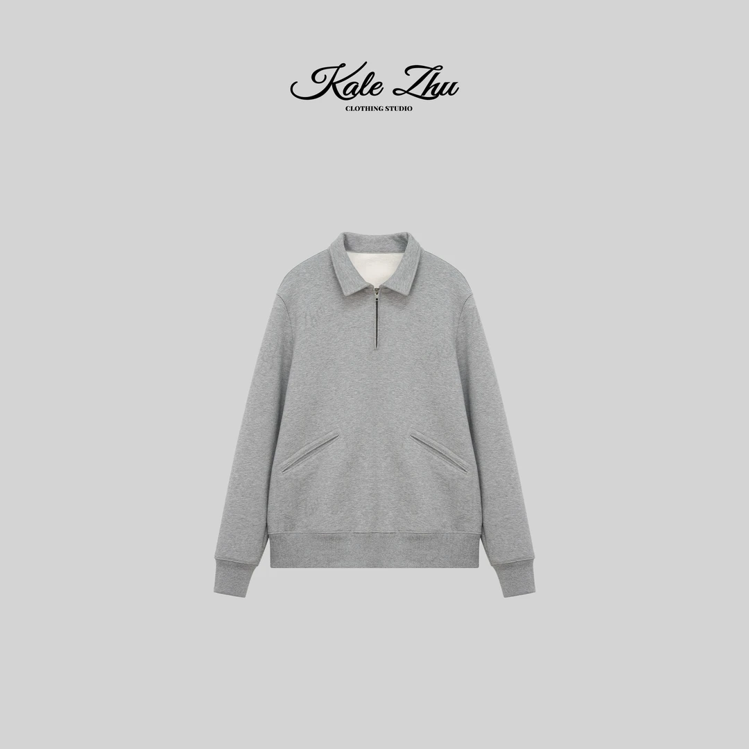 【KALE ZHU】“四分之一拉链”套头拉绒卫衣 KZZA4U067