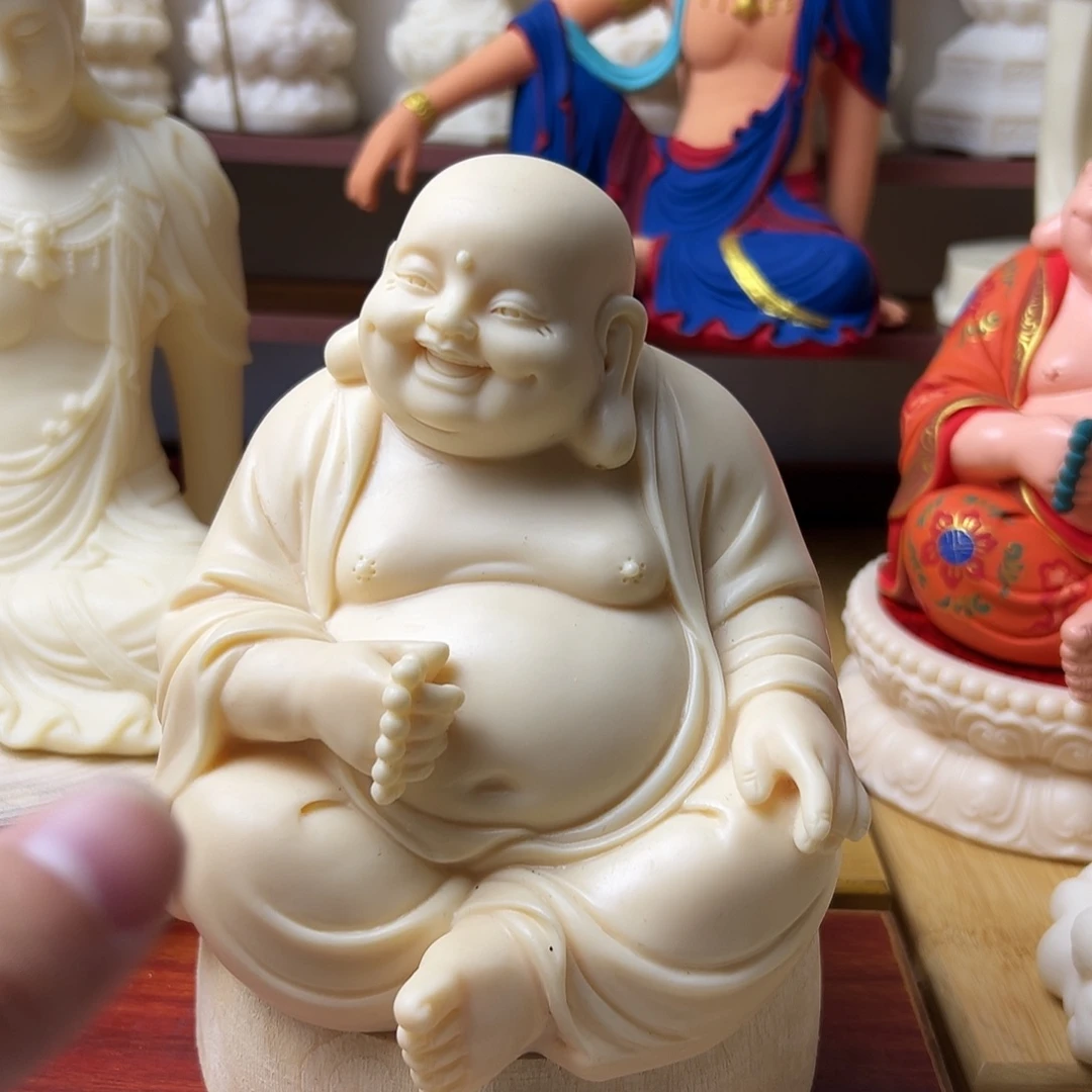 老***皮藤弥勒佛像摆件雕刻日