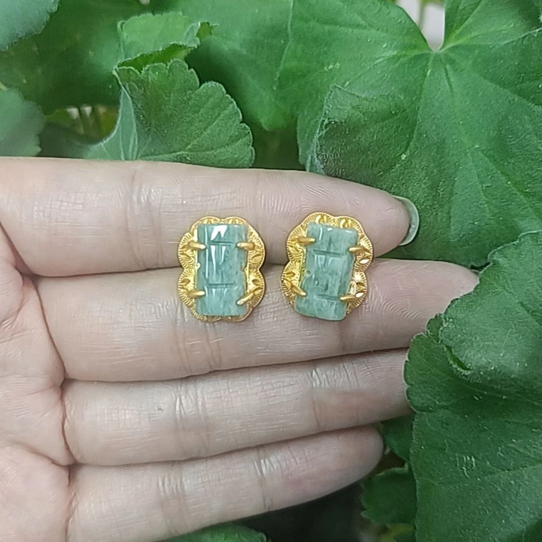 铜合金亚克力耳饰 基财商店藏式耳钉