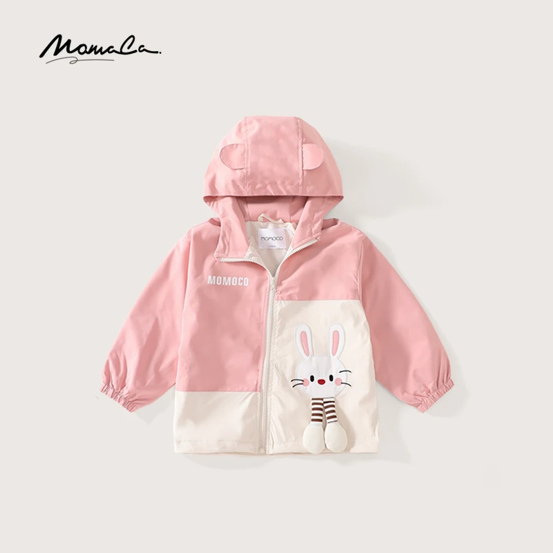 MOMOCO秋季新款女童时尚甜美拼色可爱小兔子外套75730107071