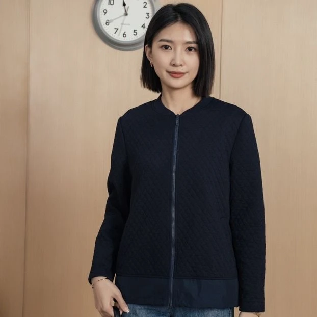 拼接提花料外套A24513222 TH