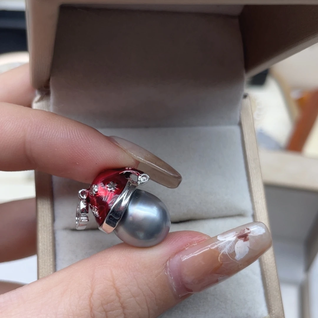 银S925镶嵌海水珍珠颈饰C120