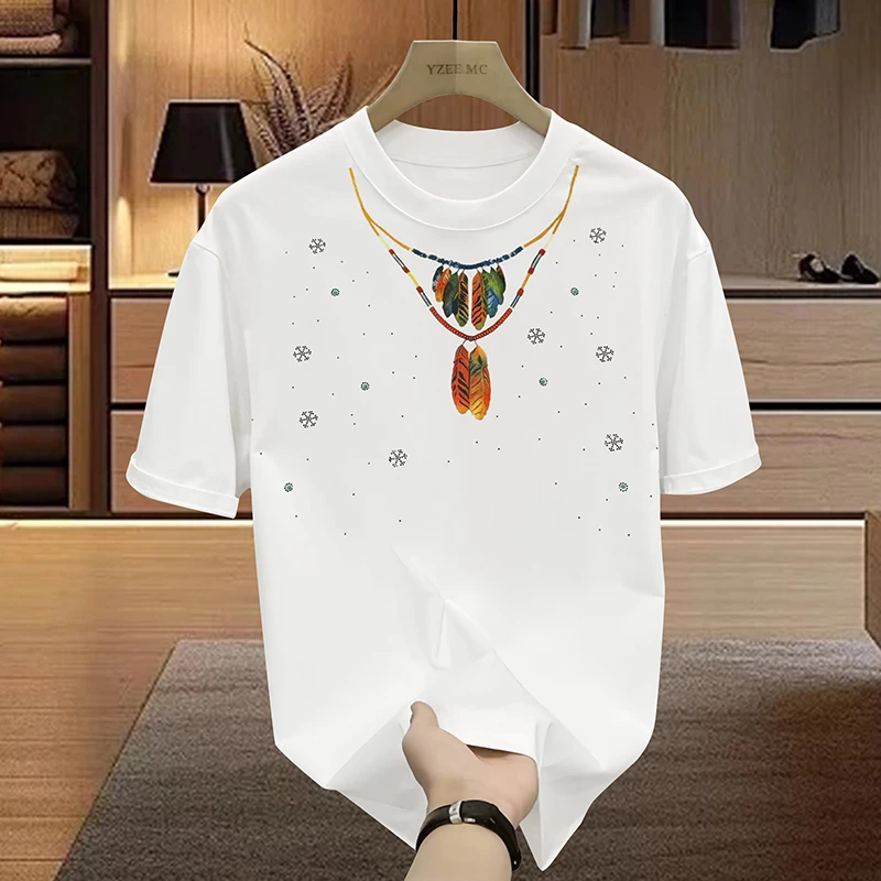 【-烫钻雪花-cT恤】夏季新品轻奢时尚短袖男女同款--T2092