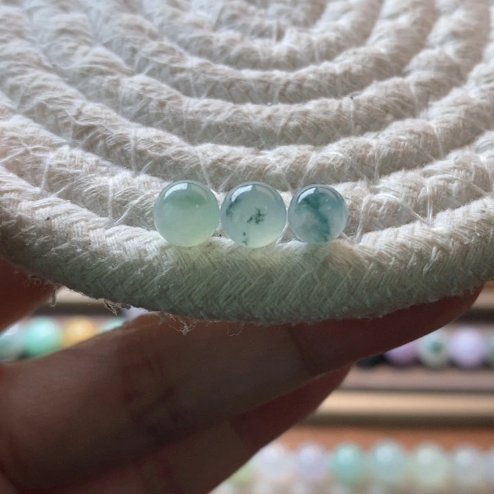 未镶嵌定制翡翠冰飘花圆珠任选一颗 买断不退换