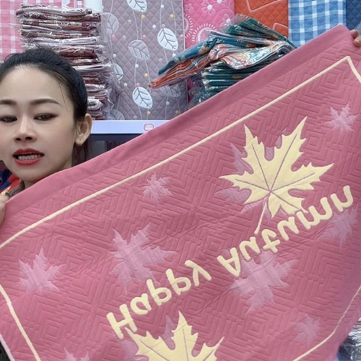 棉粉色大枫叶纯棉