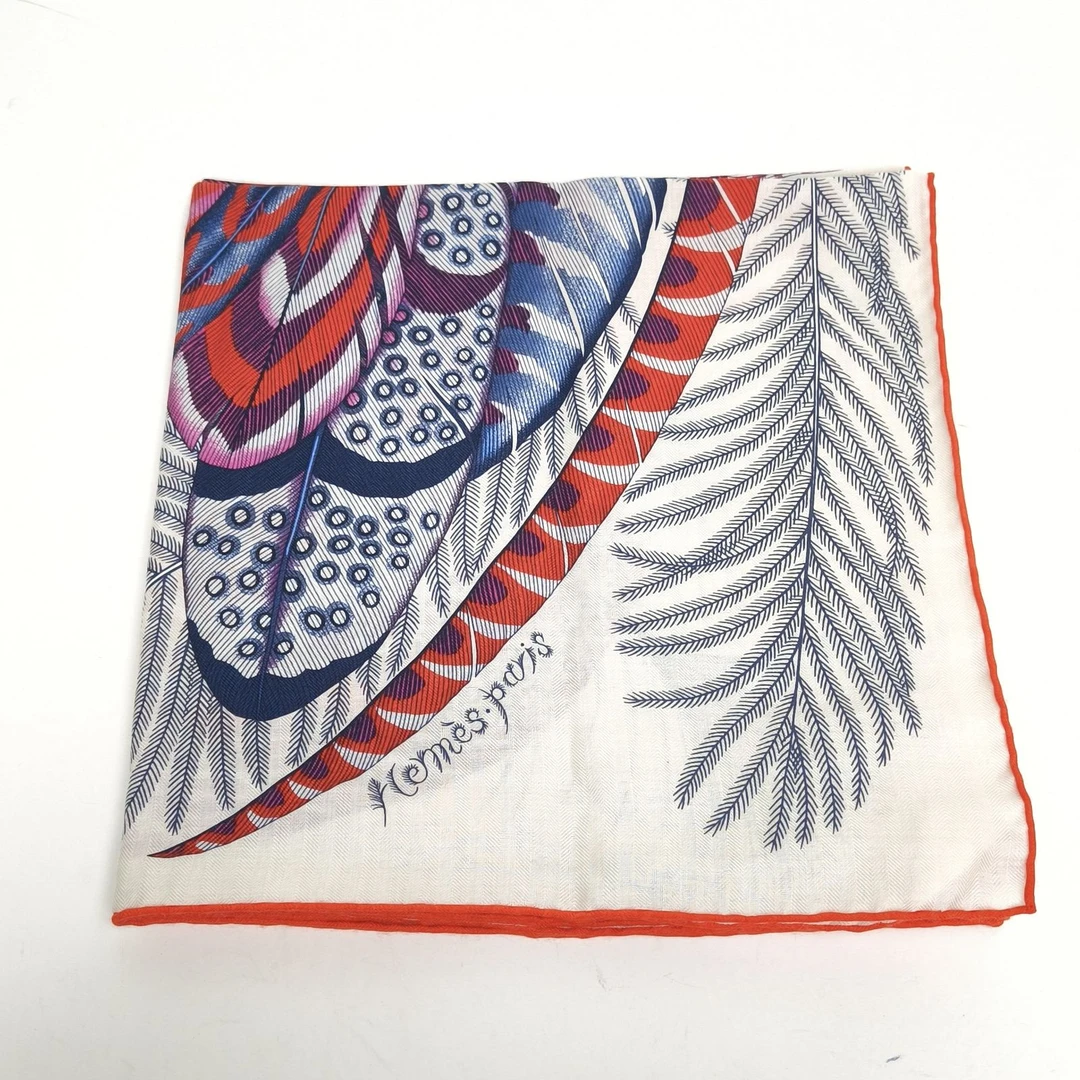 99新 Hermes/爱马仕 花花 桑蚕丝 山羊绒 爱马仕围巾 140*140