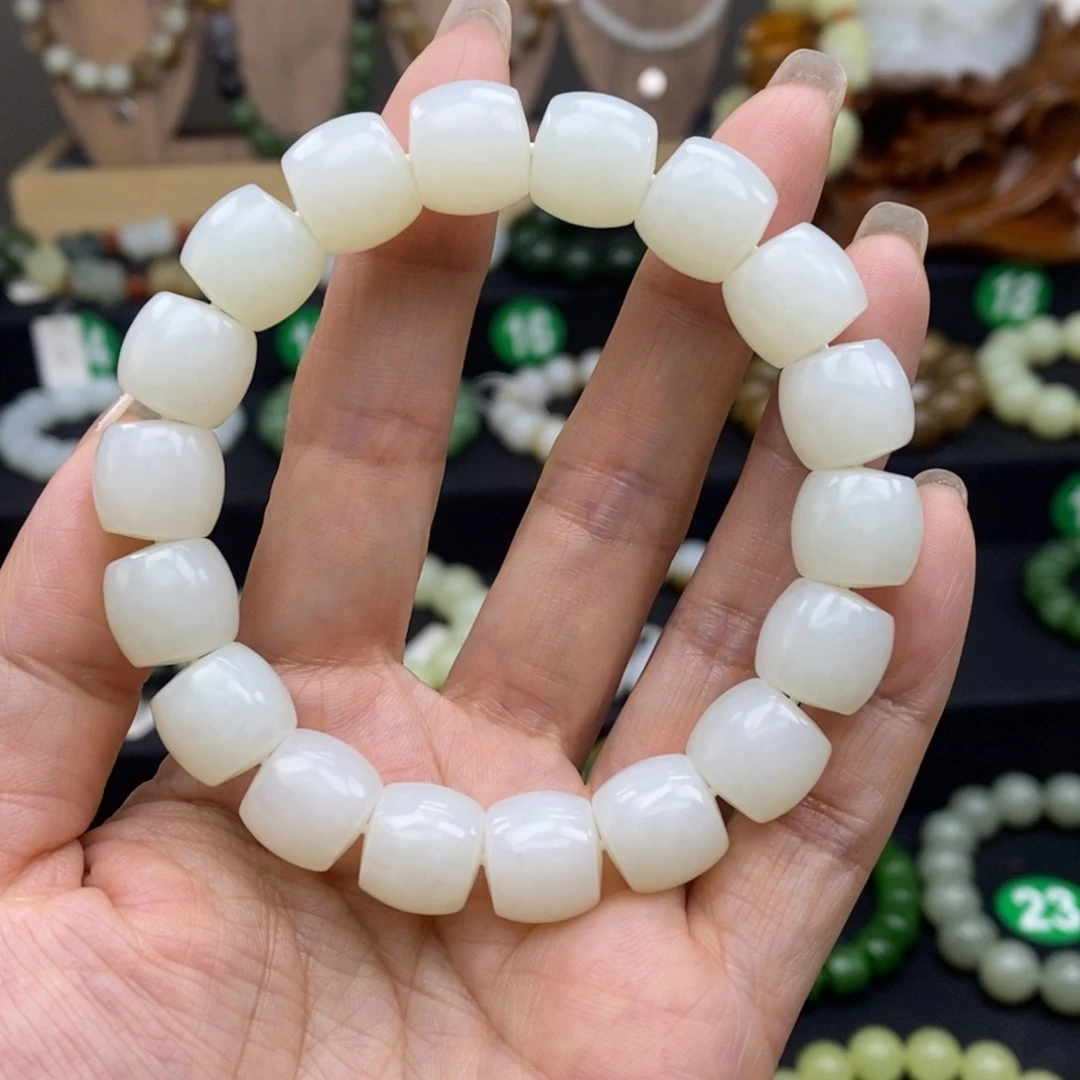 和田玉手链未镶嵌12mm