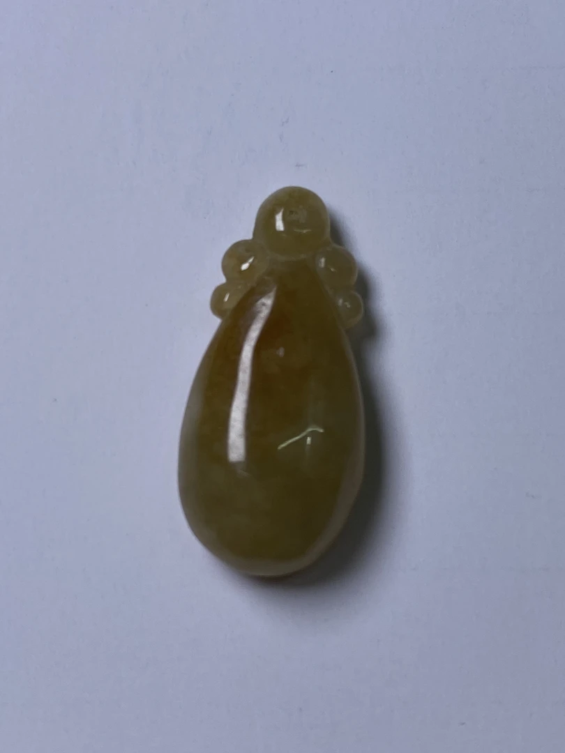 缅甸翡翠A货天然黄翡水滴