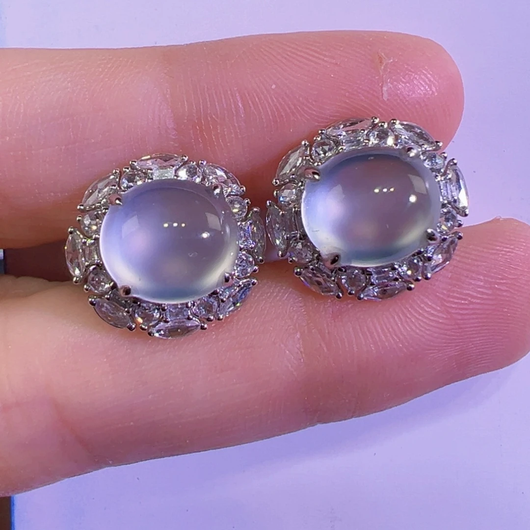 翡翠18K金镶嵌耳饰耳包