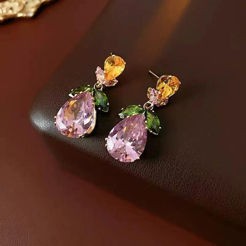 铜合金合成锆石耳饰 铜合金 8361春日繁花似锦耳饰