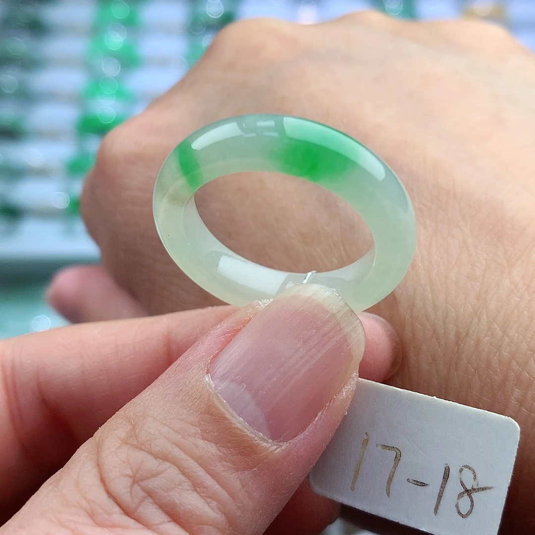 未镶嵌戒指翡翠17-18号