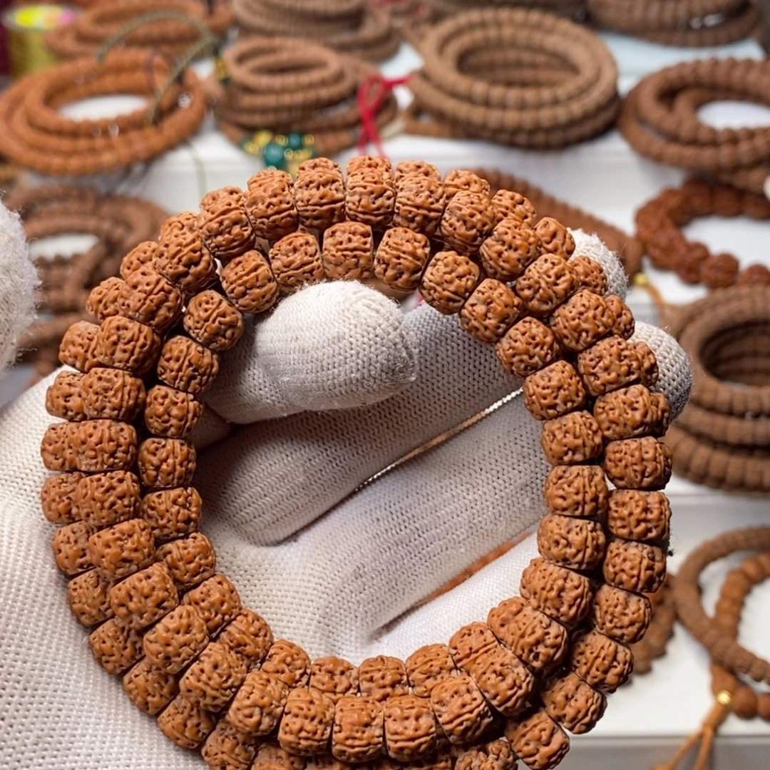 金刚菩提手串五瓣龙切深纹盘龙，尺寸9.3