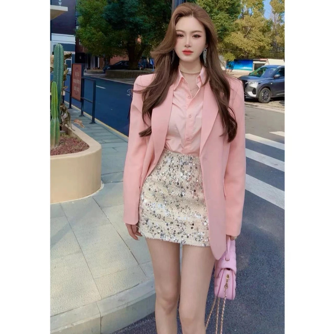 睿夕【亮片半身裙】气质显瘦亮片半身裙