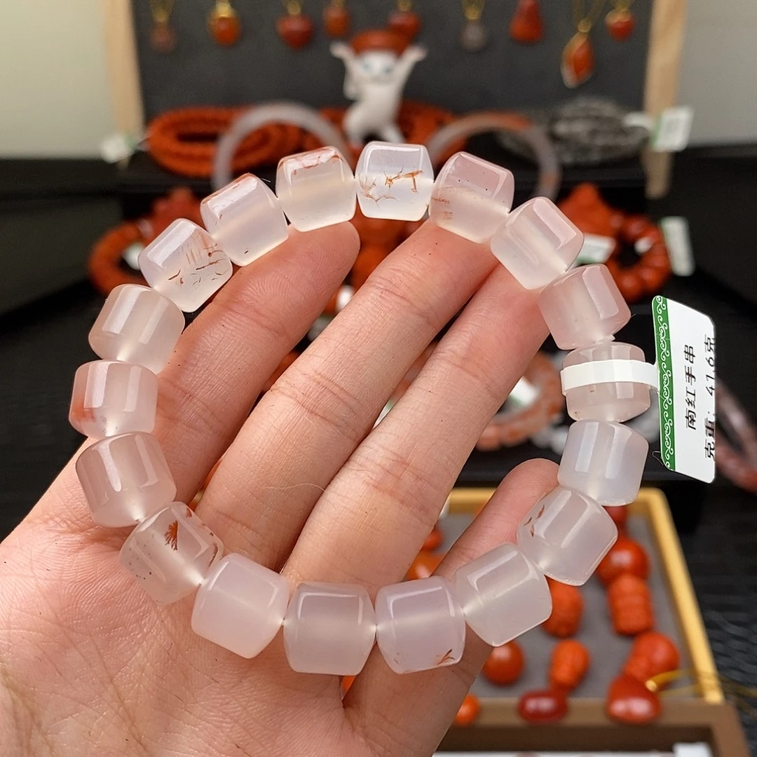 南红玛瑙未镶嵌四川凉山冰飘手串11mm