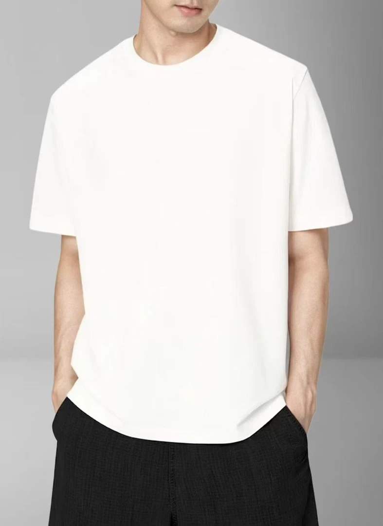 液氨7A！休闲夏季纯棉抗菌T恤260G重磅圆领宽松美式百搭男女同款