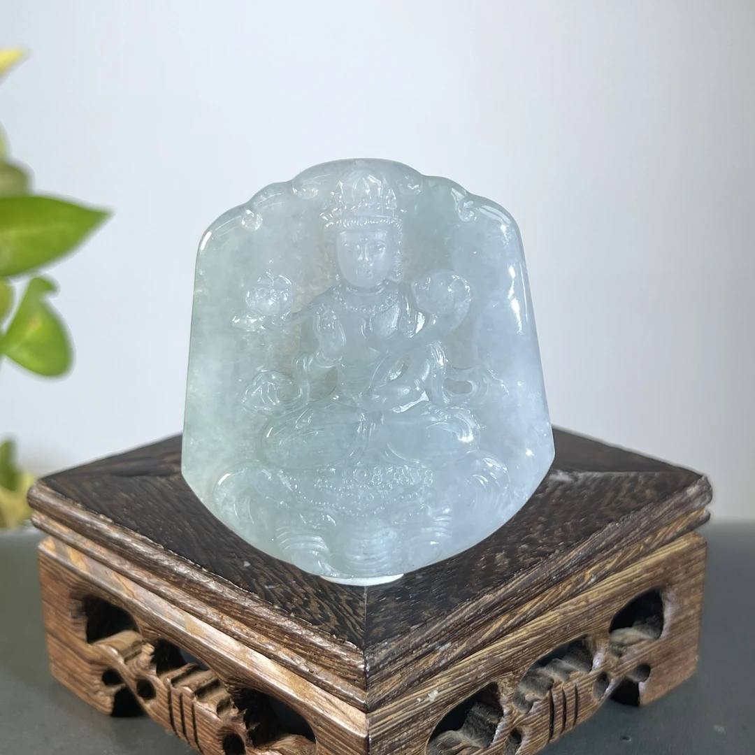 JXB12-120  天然缅甸A货翡翠  普贤