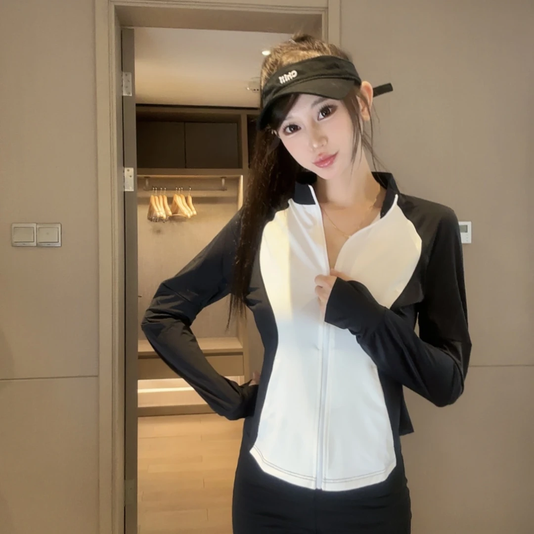 chill巧儿【香风塑型】修身立领撞色冰感透气防晒衣