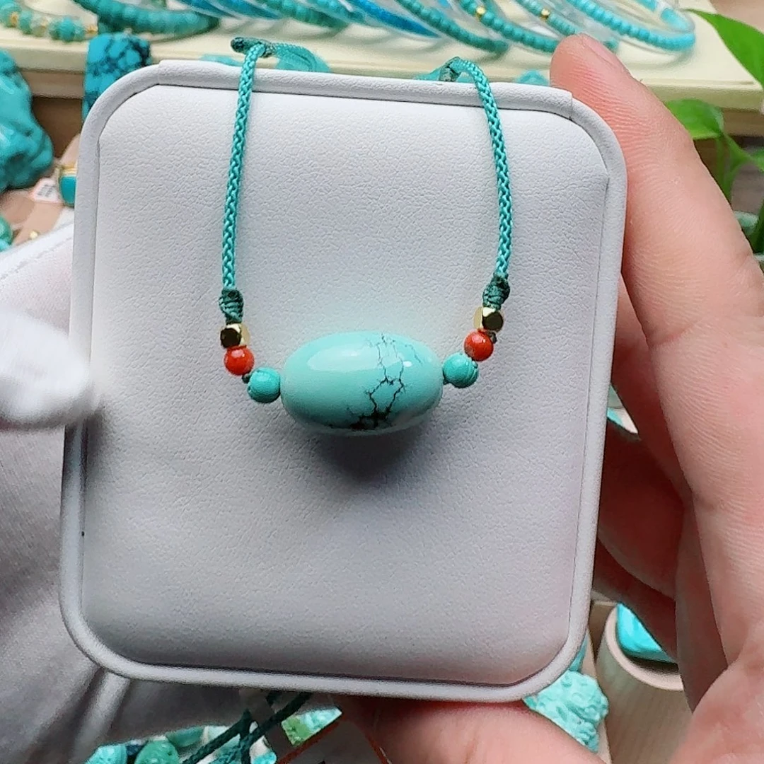 绿松石未镶嵌水草纹毛衣链