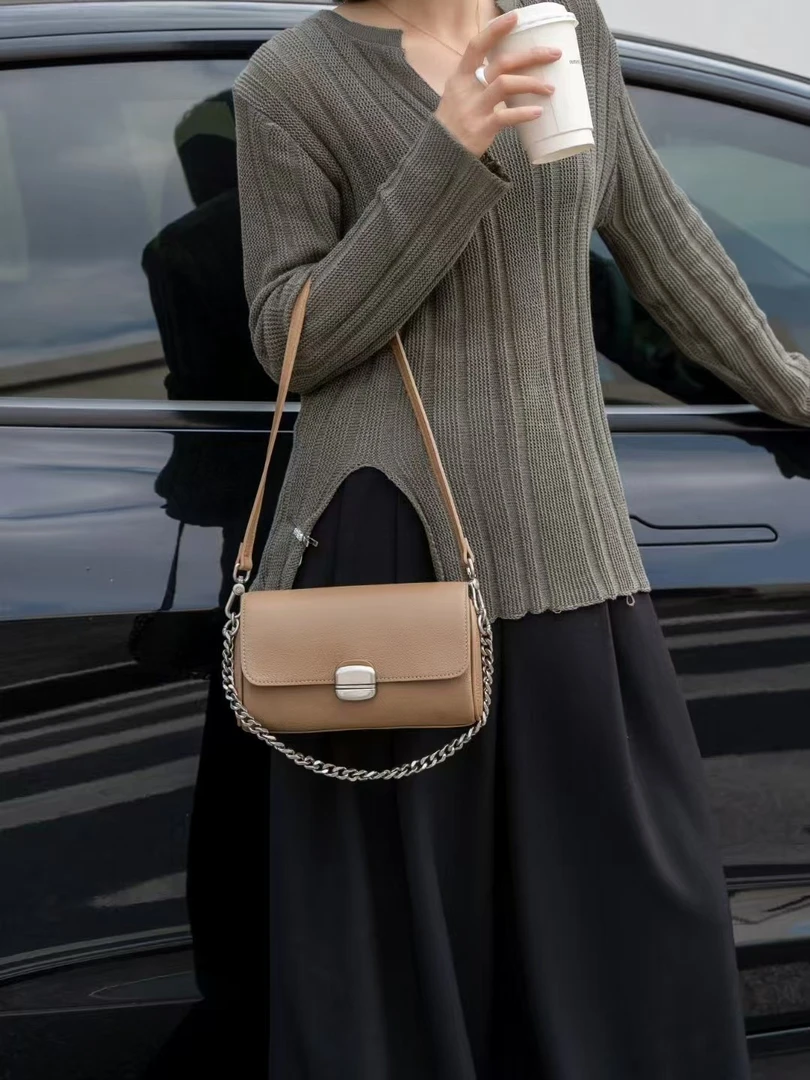 火火家时尚百搭真皮潮流经典多功能高品质牛皮手提包99168