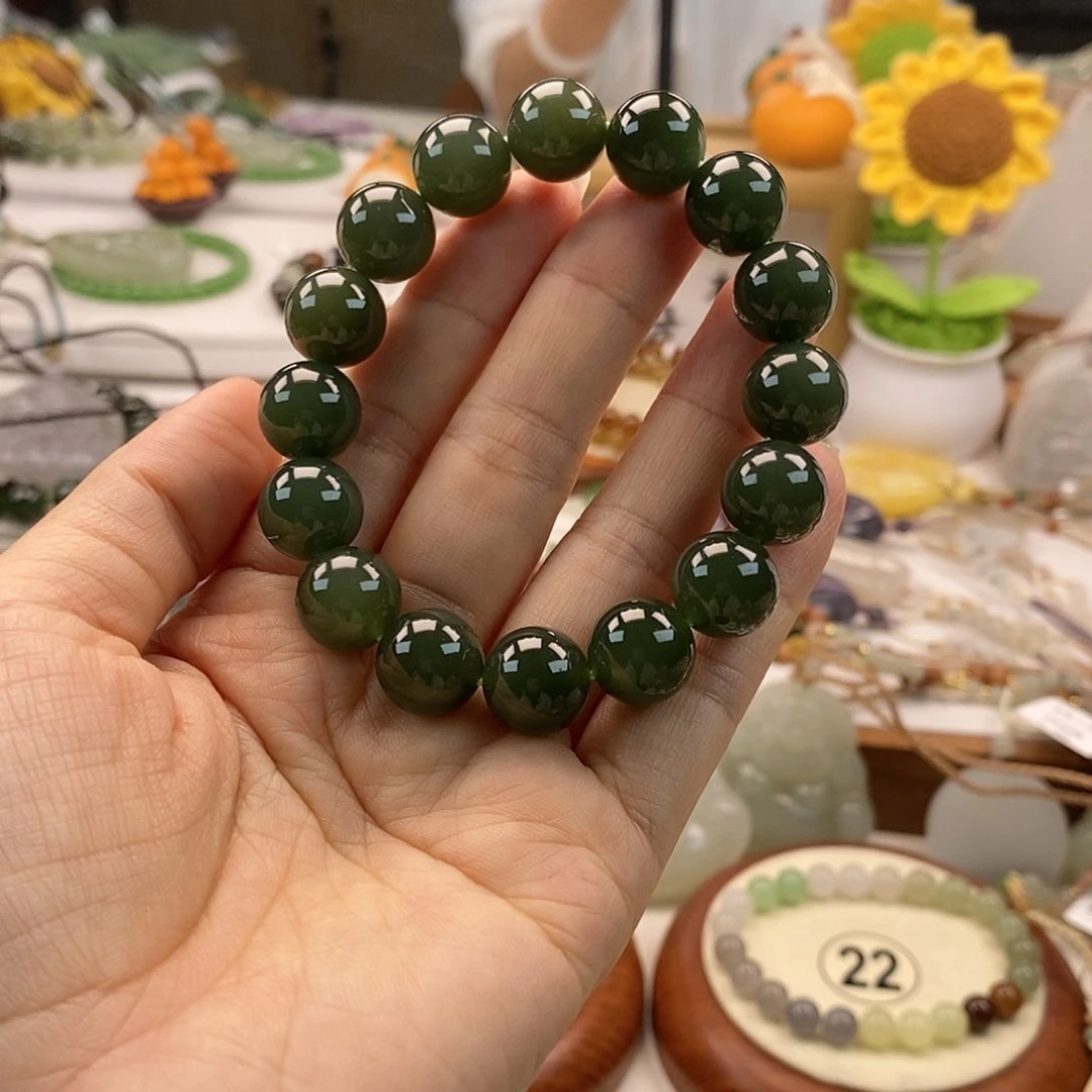 和田玉手串未镶嵌橙****霸