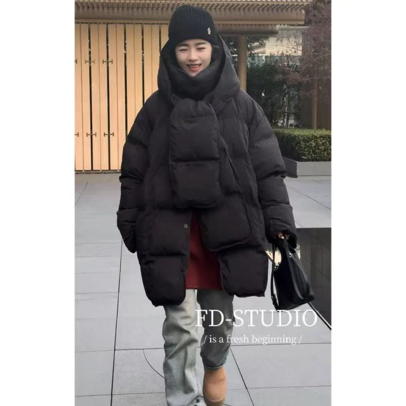 【梵町定制】FD21557冬季新款时尚定格分帽加厚云朵棉服