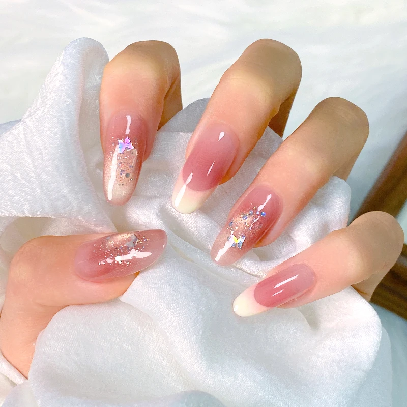 【晕染蝴蝶】春夏季蝴蝶猫眼温柔款原创设计纯手工穿戴甲纯欲xy123