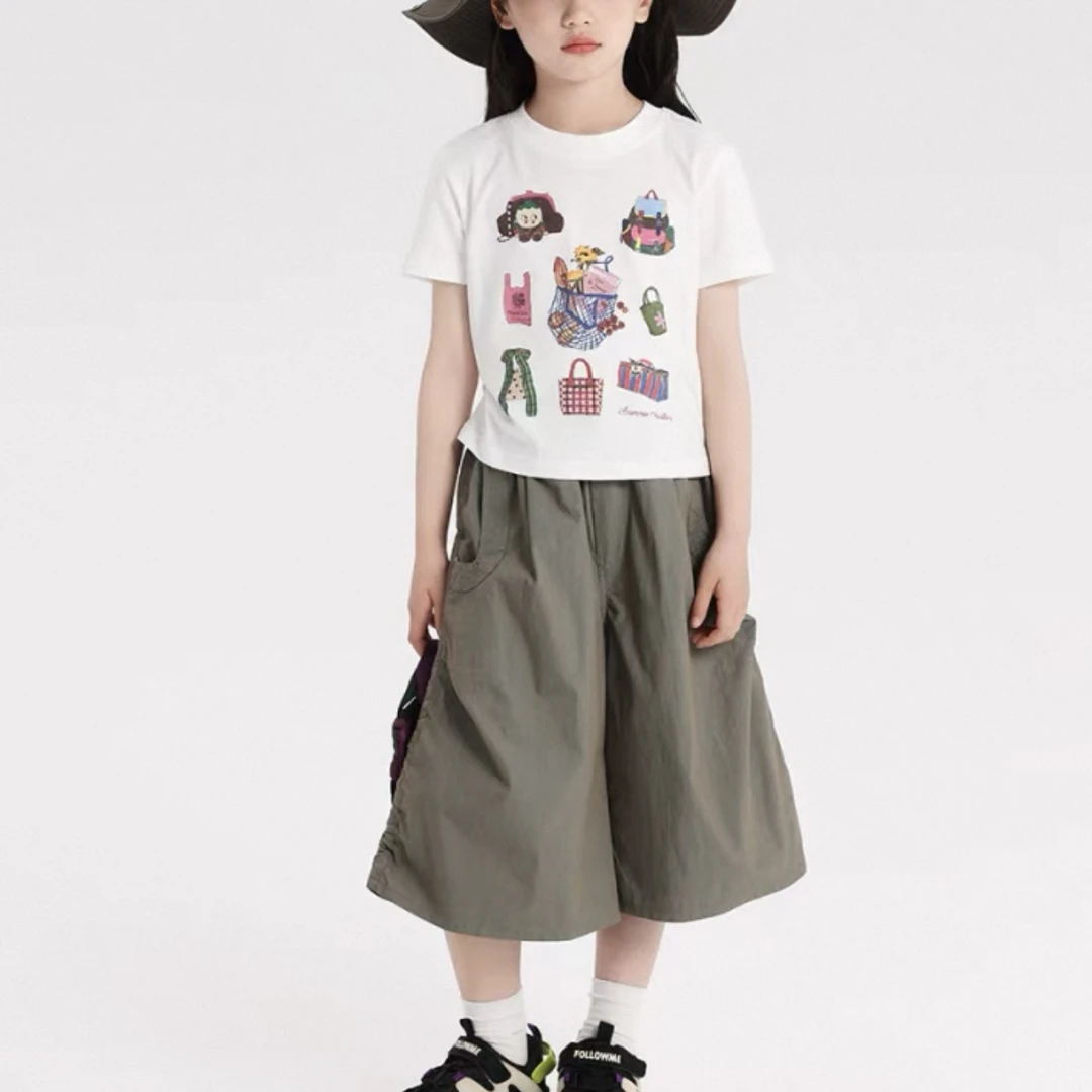 123儿童手绘小包T恤